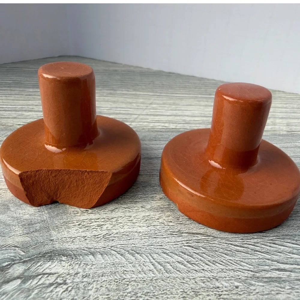 Vintage Foxcroft Terra Cotta Cookie Stamps Santa Stocking Christmas Grannycore